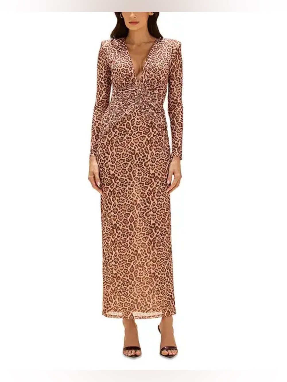 PATBO Panthera Leopard Tulle Ruched Maxi Dress – Retail $775